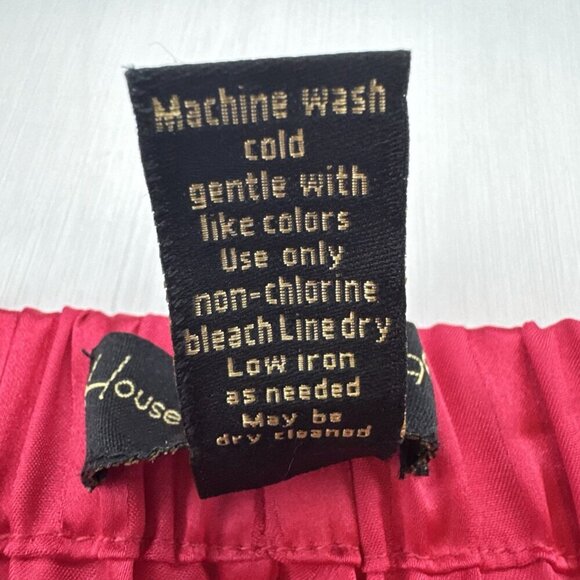 House of Harlow 1960 Women's Red Silk Pajama Shorts Sleepwear Size Small Striped - Picture 3 of 6